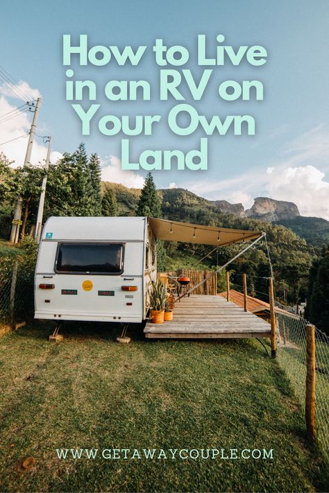 Rv For One Person, Rv Trailer Living, Living In Rv While Building A House, Rv Living On Your Own Land, Rv Living On Land, Handicapped Accessible Rv, Rv On Land, Camper On Land, Off Grid Rv Living