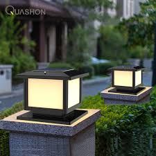 Solar LED Pillar Lamp Villa Fence Gate Post Lighting Solar Panel Waterproof Wall Lamp ABS Yard Plastic Outdoor Garden Light _ - AliExpress Mobile Post Lamps Outdoor, Fence Wall Light, Pillar Lamp Outdoor, Gate Lamps Entrance Modern, Gate Post Lights, Fence Solar Lighting Ideas, Outdoor Lighting Ideas House Entrance, Gate Lights Outdoor, Gate Lamp