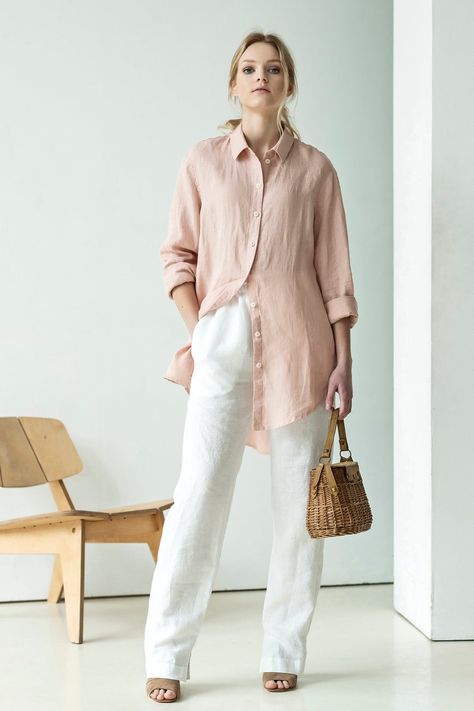 Linen Shirt Beach, White Linen Shirt Outfit, Oversized Linen Shirt Outfit, Linen Button Down Shirt Women, Linen Shirts Women Outfits, Linen Shirt Outfit Women, Linen Blouse Outfit, Linen Shirt Women, Long Linen Shirt