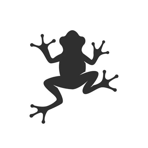 Frog Silhouette Tattoo, Shiloette Ideas Art, Frog Vector Illustration, Frog Graphic Design, Frog Stencil, Frog Silhouette, Frog Outline, Frog Images, Frog Vector