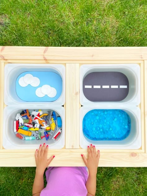 Transportation Sensory Bin, Flisat Activities, Transportation Sensory, Transportation Preschool Activities, Transportation Theme Preschool, Flisat Table, Transportation For Kids, Transportation Activities, Transportation Crafts