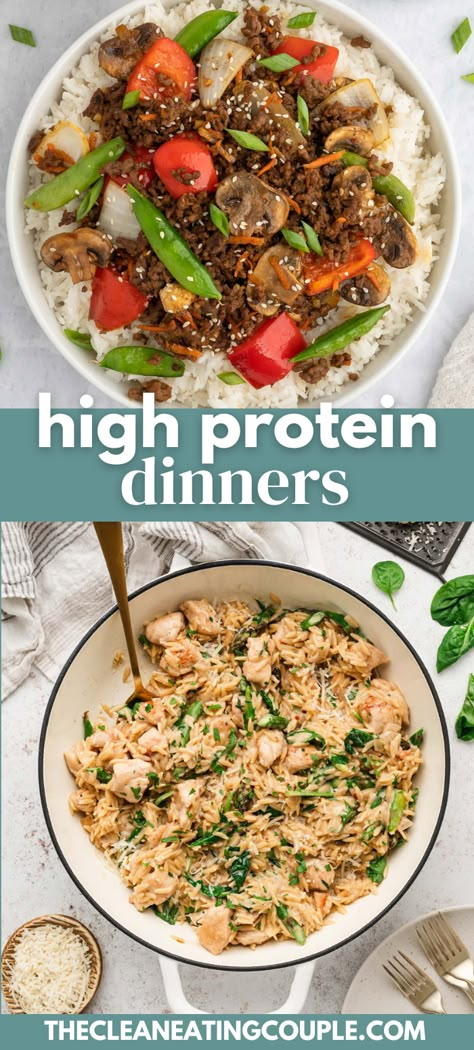 Easy High Protein Dinner Meal Prep, Dinner Recipes Protein Packed, Easy Healthy Meals Beef, Healthy High Protein Casserole Recipes, Runner Dinner Recipes, High Protein Meals For Dinner, Easy High Protein Gluten Free Meals, Easy Recipes High Protein, Macro Balanced Dinners