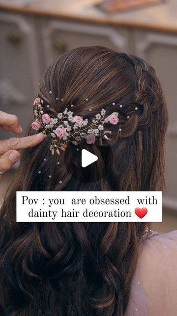 Aanal Savaliya on Instagram: "When you are absolutely obsessed  with dainty  hair decors,  You have come to the right page ❤️   Bcos we are obsessed  too." Hair Styles For Indian Wedding, Bridal Hair Decorations, Bridal Hairstyle Indian Wedding, Indian Bridal Hairstyles, Bridal Hairstyles, Handmade Hair Accessories, Hair Decorations, Indian Hairstyles, Hair Transformation