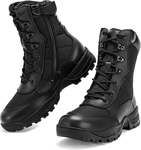 Amazon.com: WIDEWAY Men's 8 Inches Military Tactical Work Boots Side Zipper Lightweight Army Combat Boots Durable Outdoor Work Boots Desert Boots : Clothing, Shoes & Jewelry Army Combat Boots, Jungle Boots, Short Booties, Military Tactical Boots, Army Boots, Just For Men, Military Tactical, Tactical Boots, Military Boots