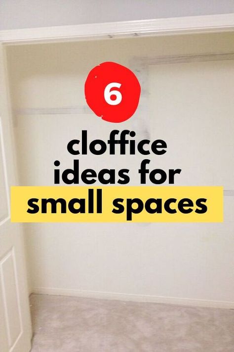 If you don't have a home office turn your closet into a much needed work space. These before and after closet desks organization on a budget will inspire you. How To Close Off A Home Office, Cloffice Storage Ideas, Bedroom Closet Conversion Ideas, Adding Closet Space, Small Closet Turned Into Office, Closets Turned Into Office Space, Desk In A Closet Ideas, Small Office Closet Ideas, Closet Converted To Desk