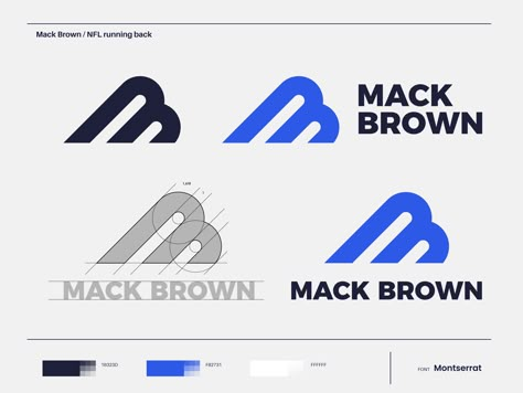 Mack Brown - Logo Design by RubenDaems Brown Logo Design, Montserrat Font, Logo Illustration Design, Illustrator Logo, Gift Logo, Name Card Design, Logo Letter, Vi Design, Browning Logo