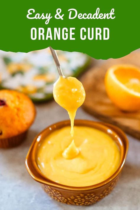 This Orange Curd Recipe is as decadent as it is simple, requiring only a handful of ingredients, and it's gluten-free! Enjoy it on its own or as a spread for breakfast or with scones. Citrus Curd Recipe, Orange Curd Desserts, Orange Curd Recipe, Assyrian Recipes, Curd Recipes, Scones And Clotted Cream, Lemon Curd Cake, Orange Curd, Strawberry Rhubarb Jam