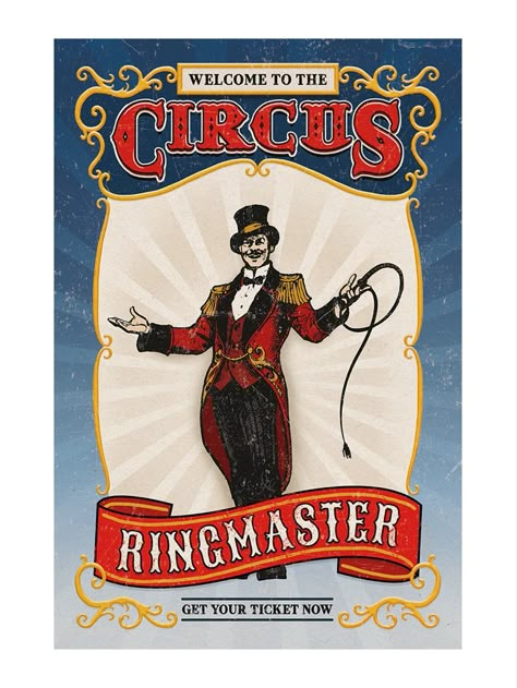 Carnival Core, Circus Core, Fair Pics, Greatest Showman Party, Circus Ringmaster, Circus Crafts, Tightrope Walker, Vintage Circus Posters, Circus Posters