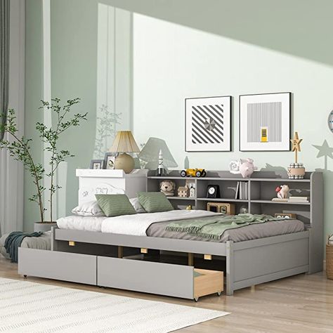 Full Bed With Storage, Full Size Daybed, Sofa Bed Frame, Bookcase Bed, Full Size Platform Bed, Wood Platform Bed Frame, Bed Platform, Wood Daybed, Daybed With Storage