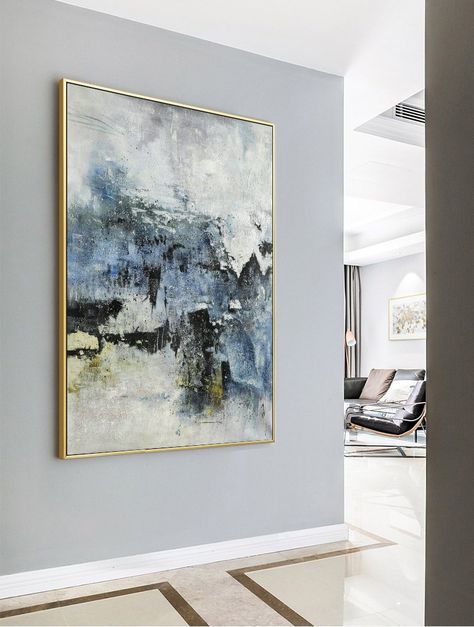 Original Abstract PaintingLarge Abstract ArtLiving Room | Etsy Abstract Art Living Room, Large Wall Canvas, Beach Oil Painting, Black Canvas Paintings, Large Abstract Art, Abstract Painting Large, Nature Abstract, Blue Abstract Painting, Wall Canvas Painting