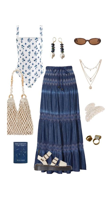 Outfit idea inspired by Mamma Mia for Greece and Europe summer travel Amanda Seyfried Mamma Mia Outfits, Mamma Mia Style Inspiration, Mamma Mia Inspired Fits, Mamma Mia Fashion Aesthetic, Mamma Mia Overalls, Mamma Mia Beach Outfits, Outfits Inspired By Mamma Mia, Mamma Mia Tops, Diy Mamma Mia Costume