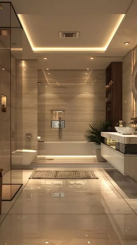 Rich Modern Bathroom, Minimalistic Modern Bathroom, Minimalist Luxury Bathroom, Mansion Bathroom, Rich Bathroom, Elegant Bathroom Design, Toilette Design, Washroom Design, Modern Bungalow