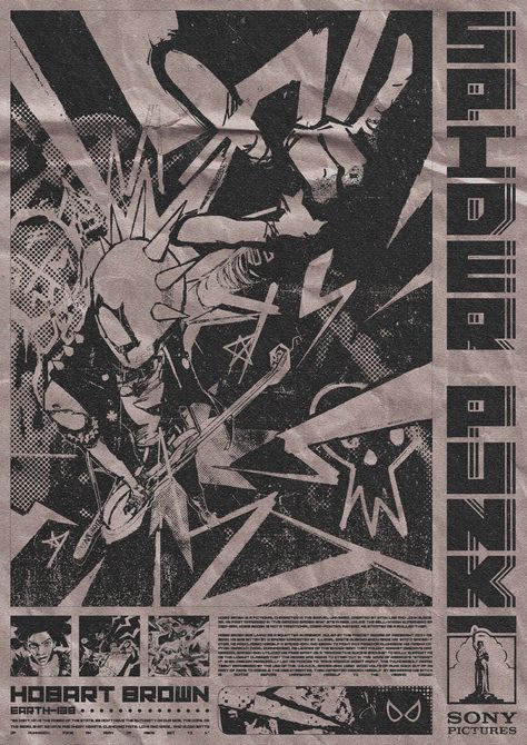 Hobbie Brown Spiderman, Spider Punk Poster, Brown Spiderman, Spiderman Poster, Art Spiderman, The Wombats, Spider Punk, Grunge Posters, Image Spiderman