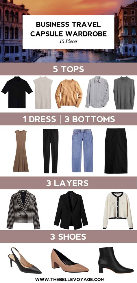 Business Casual Outfits Travel Packing Lists, 5 Days Business Trip Outfit, Capsule Wardrobe Business Trip, Smart Casual Capsule Wardrobe Summer, Conference Capsule Wardrobe Business Travel, Summer Work Travel Capsule, Spring Work Conference Outfit, Florida Business Trip Outfits, Business Capsule Wardrobe Summer