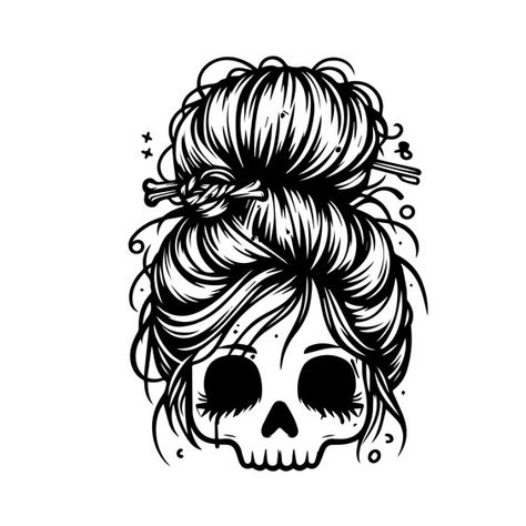 Decal Designs Ideas, Circuit T Shirt Designs, Peace Svg Free, Cricut Design Ideas, Gothic Svg, Black And White Clip Art, Face Clipart, Mom Bun, Girl Skull