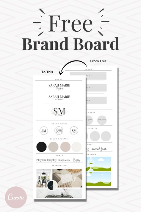 Personal Brand Board, Branding Board Template, Branding Kit Templates Free, Canva Brand Colors, Brand Kit Ideas, Branding Kit Templates, Canva Branding Kit, Logos Color, Top Free Fonts