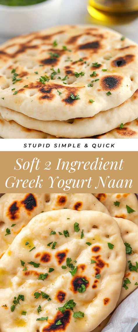 Image for Soft 2 Ingredient Greek Yogurt Naan Interesting Meal Ideas, Easy Flatbread Recipes Greek Yogurt, Naan Greek Yogurt, Greek Yogurt Naan Bread, Naan Bread Recipe Yogurt, Dessert Recipes With Yogurt, Greek Yogurt Dumplings, Desserts Made With Yogurt, What To Do With Greek Yogurt