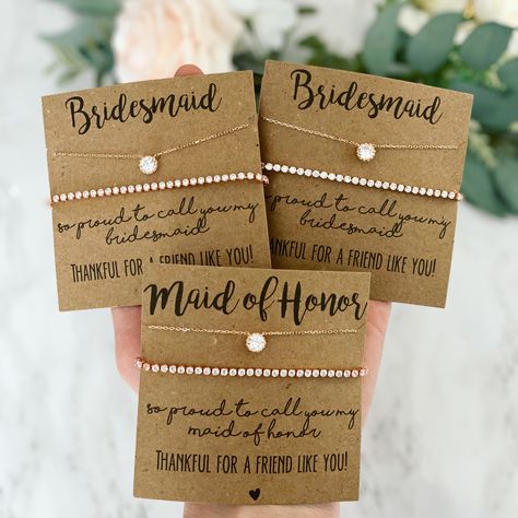 Bridesmaids Ideas, Asking Bridesmaids, Bridesmaid Boxes, Necklace Matching, Zircon Necklace, Necklace And Bracelet Set, Bridesmaid Proposal Box, Future Wedding Plans, Bridesmaid Proposal Gifts