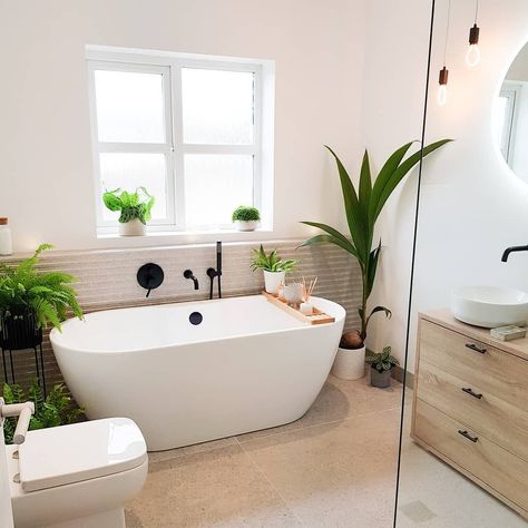 Free Standing Tub Next To Toilet, Bath Tub Freestanding, Small Bathroom With Freestanding Bath, Freestanding Bath In Front Of Window, Freestanding Bath Under Window, Small Bathroom Ideas Free Standing Bath, Bathroom Free Standing Bath, Freestanding Bath With Shower Over, Large Family Bathroom Ideas