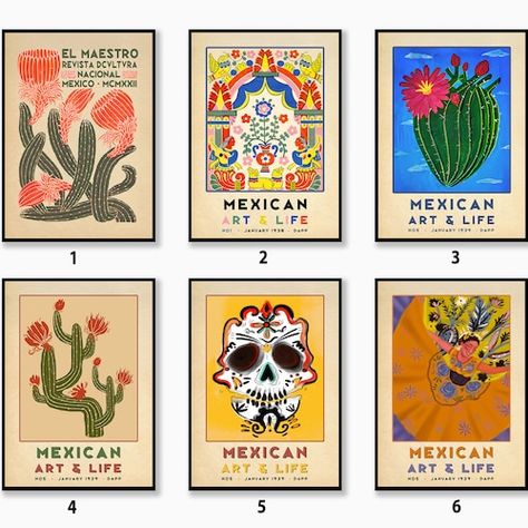 Mexican Poster, Modern Mexican Decor, Mexican Bedroom, Mexican Folk Art Decor, Mexican Wall Decor, Modern Mexican Home, Mexican Wall Art, Mexican Wall, Modern Mexican