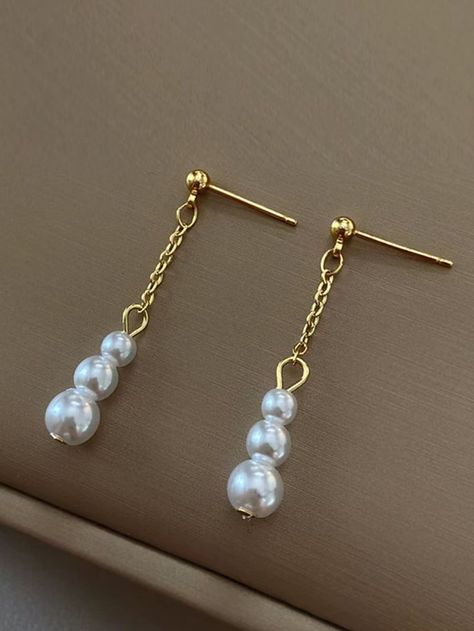 Wire Jewelry Designs Earrings, Pearl Diy Jewelry, Diy Earings Ideas With Beads, Diy Crafts Jewelry Earrings, Earring Styles Ideas, Ideas Para Collares, Homemade Earrings Ideas, Earrings Diy Ideas, Diy Gold Earrings