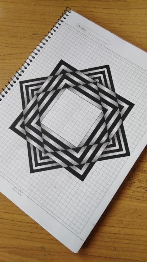 Omran O Mezher | #drawing #3d | Instagram Graph Paper Patterns, 3 D Drawing, 3d Drawings 3d Artwork, Optical Illusions Drawings, Illusion Kunst, Square Drawing, Optical Illusion Drawing, Graph Paper Designs, Illusion Drawings