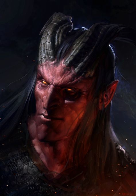 ArtStation - Tiefling, Raphael Lübke Mroczny Elf, Tiefling Paladin, Dnd Tiefling, Dnd Paladin, Fantasy Horror, Heroic Fantasy, Roleplay Characters, Ange Demon, Fantasy Portraits