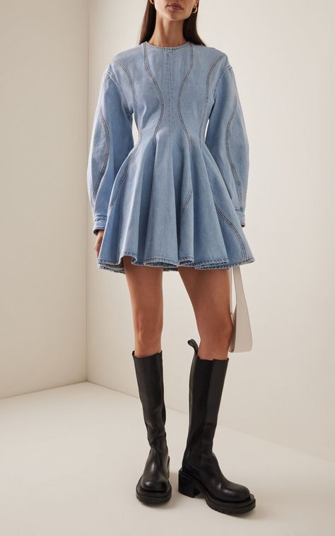 Cute Mini Dress Outfits, 2024 Summer Fashion, Denim Dress Styling, Edgy Feminine Style, Denim Summer Outfits, Summer Denim Outfits, Denim Dress Outfit, Booker T Washington, Florida High School