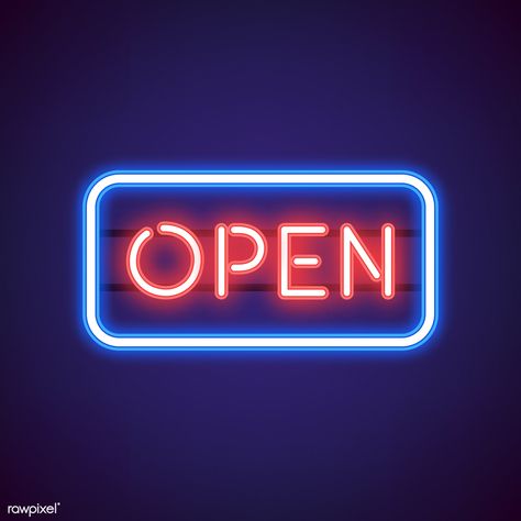 Neon Logos, Neon Open Sign, Open Sign, Beautiful Logos Design, Neon Flex, Sign Logo, Neon Logo, Open Signs, Education Logo