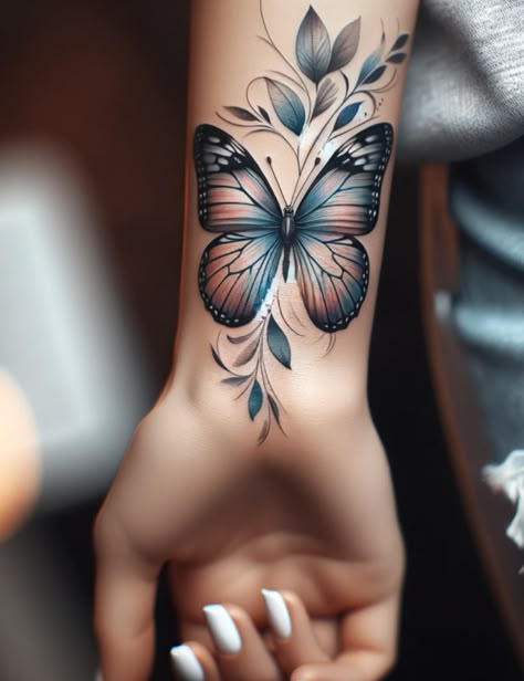 Butterfly Quote Tattoo Ideas, Tattoo Of Butterflies, Women Sleeve Tattoo Ideas Nature, Inner Shoulder Tattoos For Women, Peyton Tattoo, Pretty Forearm Tattoos For Women, Unique Half Sleeve Tattoos For Women, Forarm Tattoos For Women, Shoulder Tats For Women