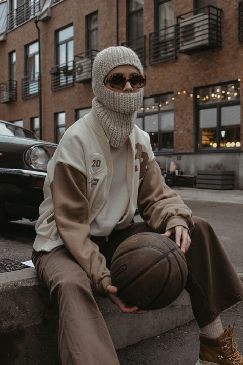 Balaclava Aesthetic Girl, Black Fluffy Jacket, Spongebob Shirt, John Green Books, Military Jacket Green, Winter Knit Hats, Nerd Girl, Knitted Hood, Mens Street Style