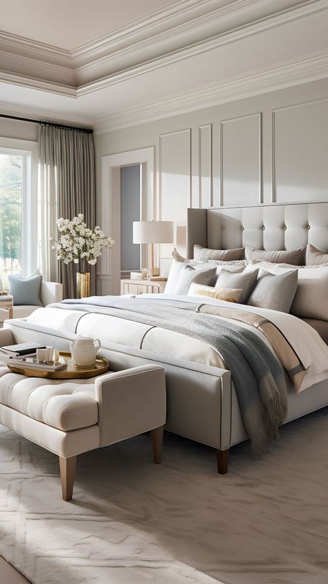 Beautiful Bed Designs, Decor Ideas Bedroom, Bed Design Modern, White Bed, Luxury Bedroom Master, Elegant Bedroom, Interior Modern, Modern Bedroom Design, Master Bedrooms Decor