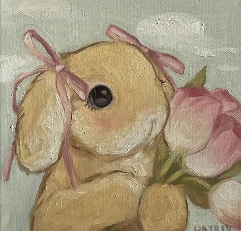 Cute Animal Paintings, Bunny Painting, Rennaissance Art, Cute Paintings, I'm Just A Girl, Sketches Easy, Cute Little Drawings, Dreamy Art, Painting Inspo