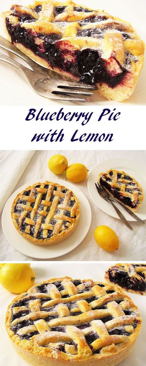 Lemon Blueberry Pie, Desserts Lemon, Lattice Pie, Fruit Pies, Berry Pie, Blueberry Pie, Blueberry Recipes, Lemon Pie, Sweet Pie