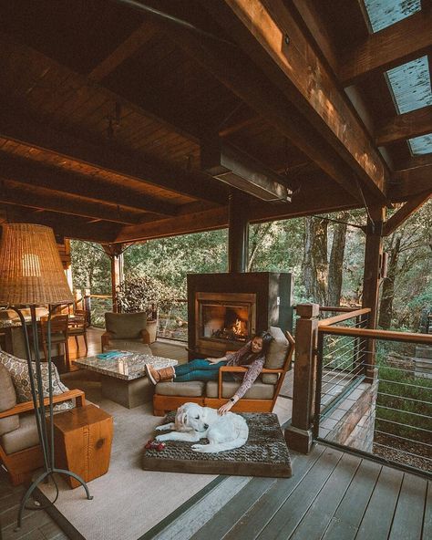 Stay At Home Aesthetic, At Home Aesthetic, Cabin Deck, Cozy Houses, Porch Life, Tree House Plans, Cozy Cabins, Cabin Living, A Frame Cabin