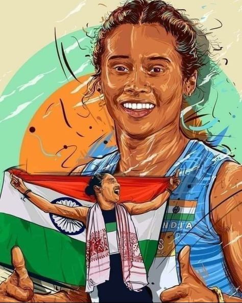 Ace Indian sprinter Hima Das continued her sensational sprint form as she clinched her fifth gold in July by claiming the top honors in a 400-meter race in Czech Republic. Fit India Poster, Fit India Poster Drawing, India Poster Drawing, Hima Das, Art Competition Ideas, Shivaji Maharaj Hd Wallpaper, India Poster, Drawing Competition, Painting Competition