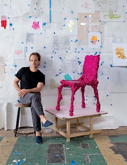 AD Innovator: Christopher Schanck | Architectural Digest Arts And Crafts Storage, Sculptural Furniture, Easter Fabric, Flower Installation, School Of Visual Arts, Craft Storage, Art Furniture, Architectural Digest, Paper Mache