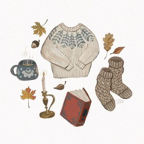 February Illustration, Soft Drawings, Lofi Animation, Cozy October, Fall Widgets, Georgia Art, Cv Ideas, Winter Drawings, Autumn Evening