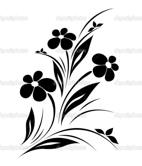 1000+ images about Clipart on Pinterest | Clip art, Silhouette and ... Flower Stencil Patterns, Simple Flower Design, Flower Logo Design, Flower Silhouette, Flower Drawing Design, Feather Hair, Drawing Simple, Flower Stencil, Silhouette Stencil