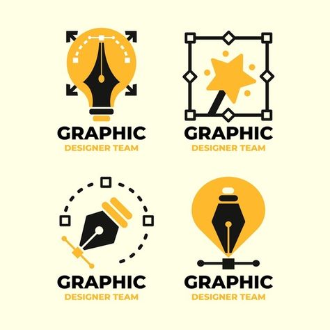 Graphic designer logo collection Premium... | Premium Vector #Freepik #vector #logo #branding #flat-design #identity