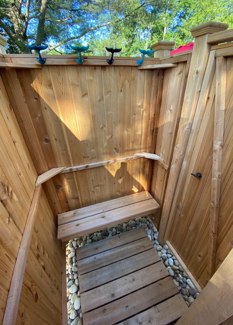 Shower Options, Outdoor Shower Kits, Outhouse Bathroom, Outside Showers, Outdoor Shower Enclosure, Outdoor Shower Diy, Outdoor Bathroom Design, Outdoor Toilet, Outdoor Showers