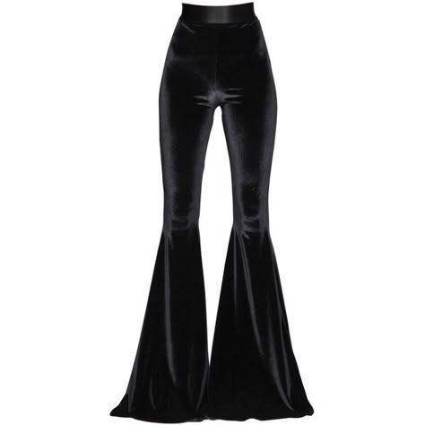 Faith Connexion Women Flared Stretch Velvet Pants (735 CAD) ❤ liked on Polyvore featuring pants, bottoms, trousers, black, calÃ§as, flared pants, elastic waistband pants, wide-leg pants, stretchy pants and velvet pants Black Velvet Clothes, Fit And Flare Pants, Wide Leg Flare Pants, Mens Stretch Jeans, Light Blue Ripped Jeans, Black Flares, Black Slim Pants, Pants Velvet, Flared Bottoms