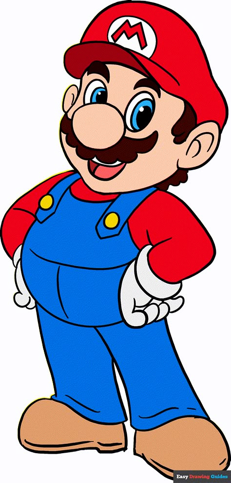 Learn to draw a cool Super Mario. This step-by-step tutorial makes it easy. Kids and beginners alike can now draw a great looking Super Mario. How To Draw Mario, Mario Drawing, Super Easy Drawings, Super Mario Coloring Pages, Mario Coloring Pages, Transparent Clipart, Cartoon Drawing Tutorial, Super Mario Art, Mario Art