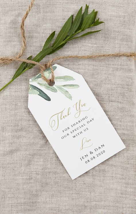 Wedding Olive Theme, Wedding Tags Ideas, Olive Branch Wedding Decor, Olive Theme Wedding, Olive Wedding Theme, Olive Branches Wedding, Olive Oil Wedding Favors, Wedding Favour Tags, Wedding Favor Tags Printable