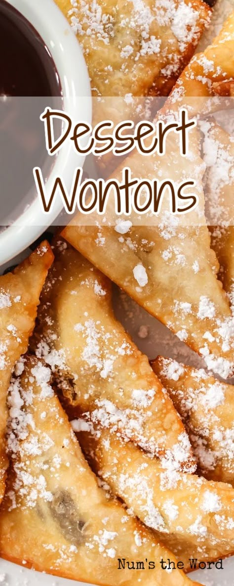 Fried Wonton Wrappers, Sweet Wonton Wrapper Recipes, Things To Cook With Wonton Wrappers, Wonton Wrap Desserts, Wonton Wrapper Desserts, Wonton Dessert Recipes Baked, Wonton Wrapper Uses, Desserts With Wonton Wrappers, Recipes For Wonton Wrappers