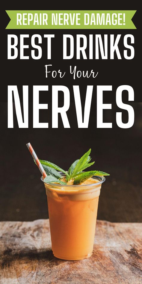 Heal and nourish your nerves with these powerful drinks! 🧃 Discover the best beverages to repair nerve damage, reduce pain, and support your nervous system. Sip your way to better nerve health with these natural remedies. #NerveHealth #HealingDrinks #Wellness #NaturalRemedies #HealthyLiving Food For Nerve Damage, Nerve Damage Remedies Leg, Healing Drinks Natural Remedies, Nerve Damage Remedies, Nerve Pain Essential Oils, Vagus Nerve Damage, Nerve Repair, Everyday Drinks, Nerve Pain Remedies