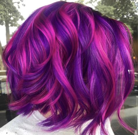 Pink Purple Hair, Wild Hair Color, Vivid Hair, Vivid Hair Color, Cute Hair Colors, Rainbow Hair Color, Hair Color Unique, Neon Hair, Hair Color Crazy