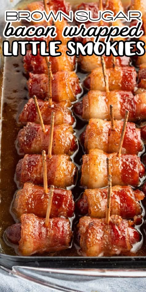 Little Smokies Recipes, Little Smokies, Brown Sugar Bacon, Thanksgiving Menu Ideas, Appetizers Easy Finger Food, Best Appetizer Recipes, Finger Foods Easy, Super Bowl Food, Football Food