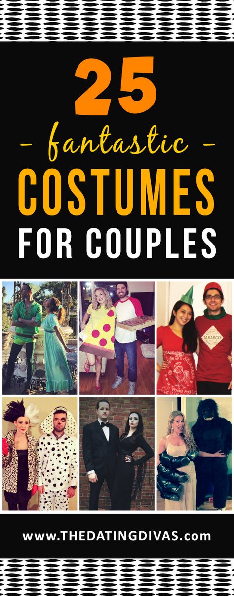 Love these Halloween couples costume ideas! Lots of DIY too! www.TheDatingDivas.com Cheap Couples Halloween Costumes, Clever Couples Halloween Costumes, Easy Couple Halloween Costumes, Easy Couples Costumes, Couples Costumes Creative, Funny Couple Costumes, Couples Halloween Costumes, Cute Couples Costumes, Costumes For Couples