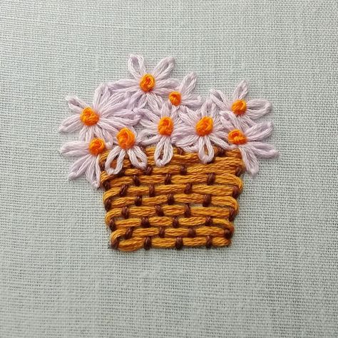 Lazy Daisy and Couching Stitch Techniques to Create a Tiny Flower Design | design, flower | Lazy Daisy and Couching Stitch Techniques to Create a Tiny Flower Design, Happy Stitching ♥ ! | By Knit and Stitch | Facebook Lazy Daisy Stitch Embroidery Design, Couch Stitch Embroidery, Simple Couching Embroidery Design, Couching Embroidery Design Ideas, Laisy Daisy Stitch Embroidery Design, Double Lazy Daisy Embroidery Design, Laizy Daizy Design Embroidery Flower, Lazy Dazy Embroidery Design Motif Flower, Couching Stitch Embroidery Designs